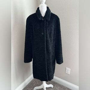 Valerie Stevens Faux Fur Women’s Black Coat XL